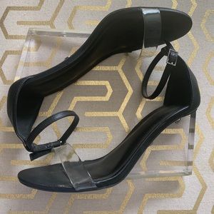 Black Perspex Wedge Sandal